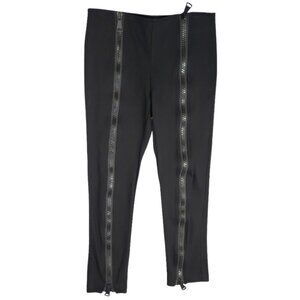 OO LA LA Black Zip-Leg Athleisure Pants Leggings - NWT Women's L